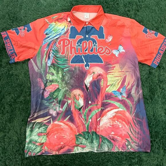 Philadelphia Phillies Hawaiian Themed button up casual shirt sz 3XL - Picture 1 of 9